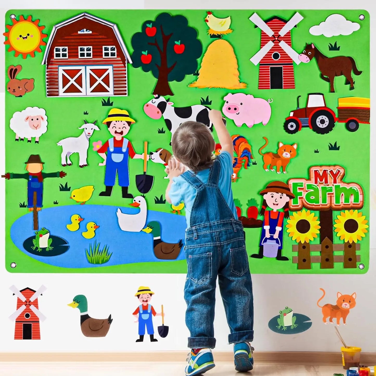 Giant Interactive Felt Busy Board | For 2 to 5 year-olds