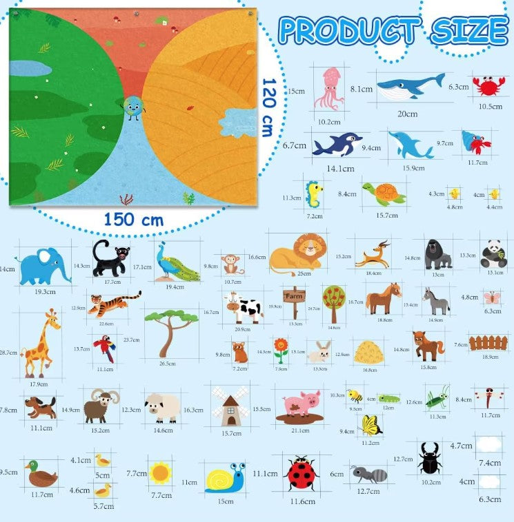 Giant Interactive Felt Busy Board | For 2 to 5 year-olds