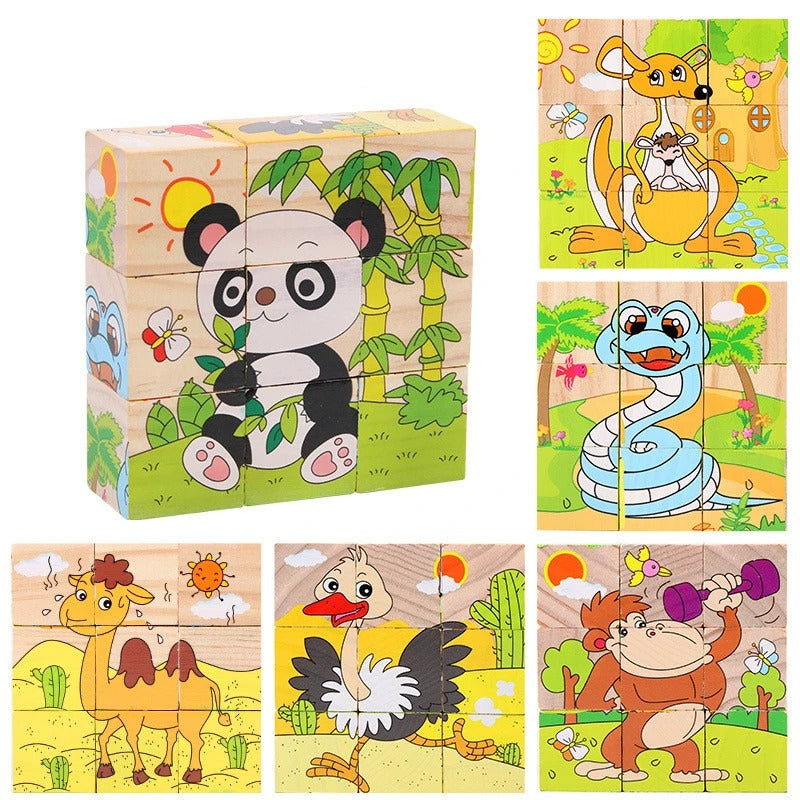 3D Wooden Puzzles 6 in 1