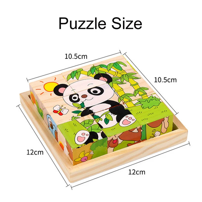 3D Wooden Puzzles 6 in 1