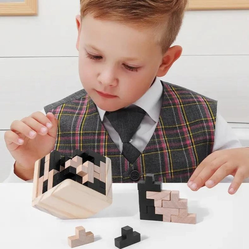 3D Cube Puzzle™ | Wooden Activity Cube Challenge