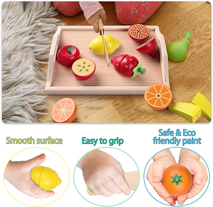 Wooden Play Food Magnetic Toy | Fruit Fun Cutting Kit™